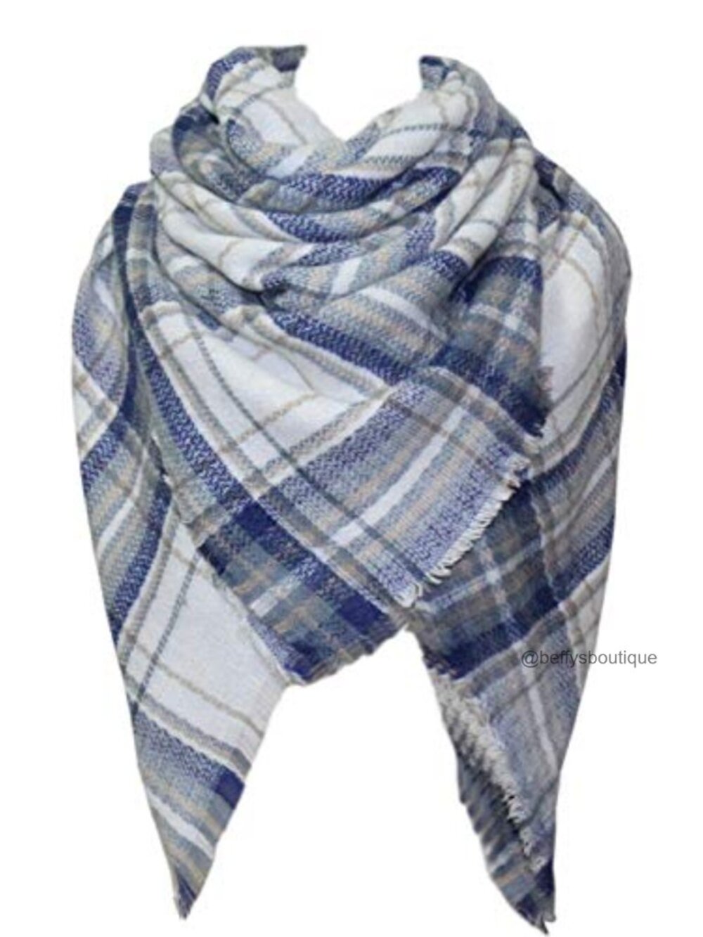Oversized Plaid Tartan Wrap Shawl 55x55 Acrylic Scarf Blanket Poncho